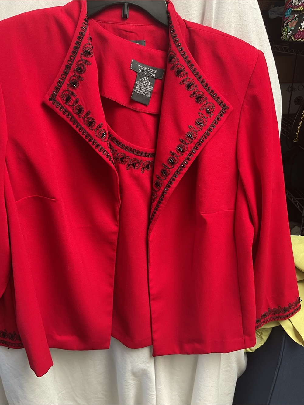 Collection B Red Embellished Blazer Jacket